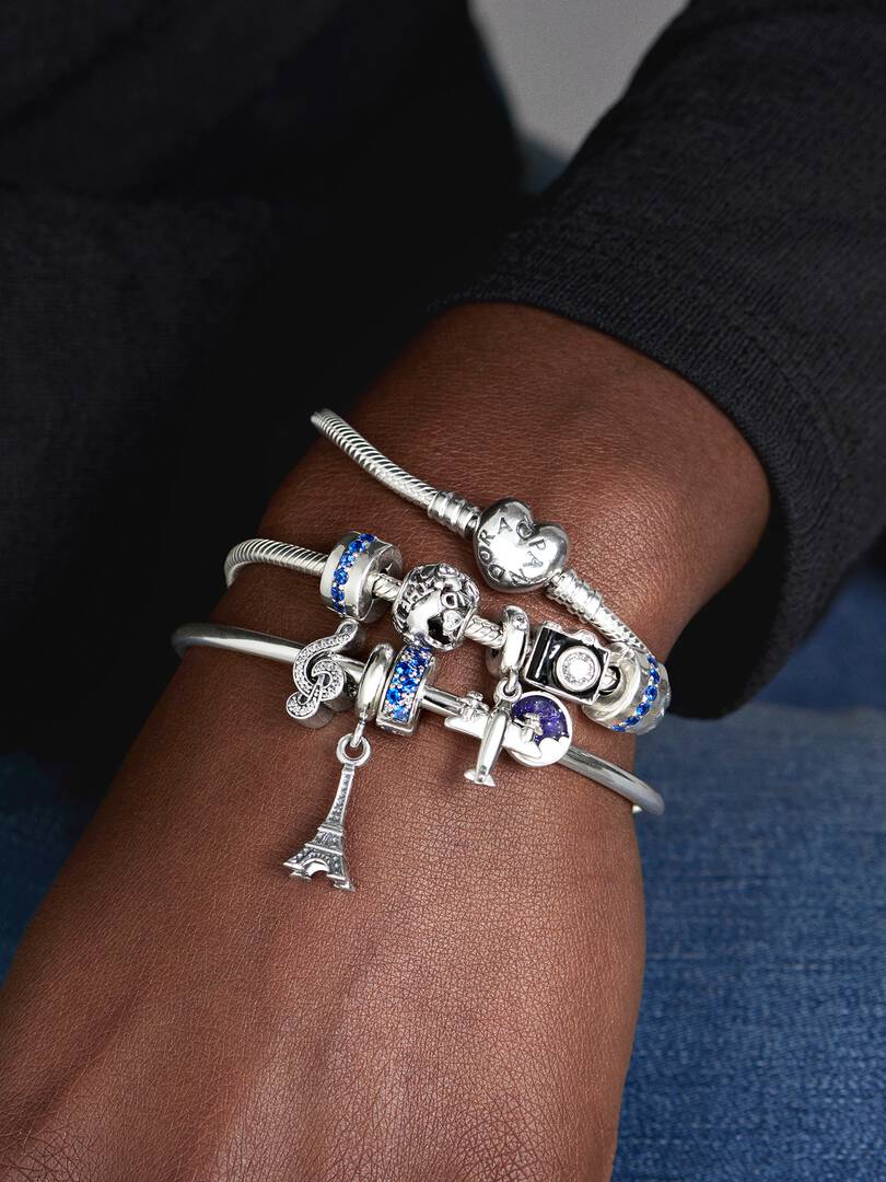 Blue Sparkle Clip Charm Sterling silver