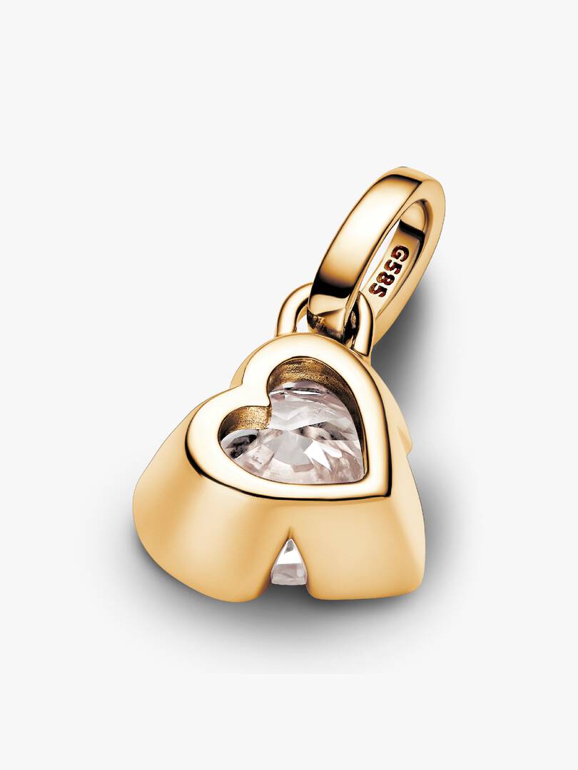 FINAL SALE - Pandora Talisman 14k Gold Lab-grown Diamond Heart Pendant 0.75 ct TW, 14k gold