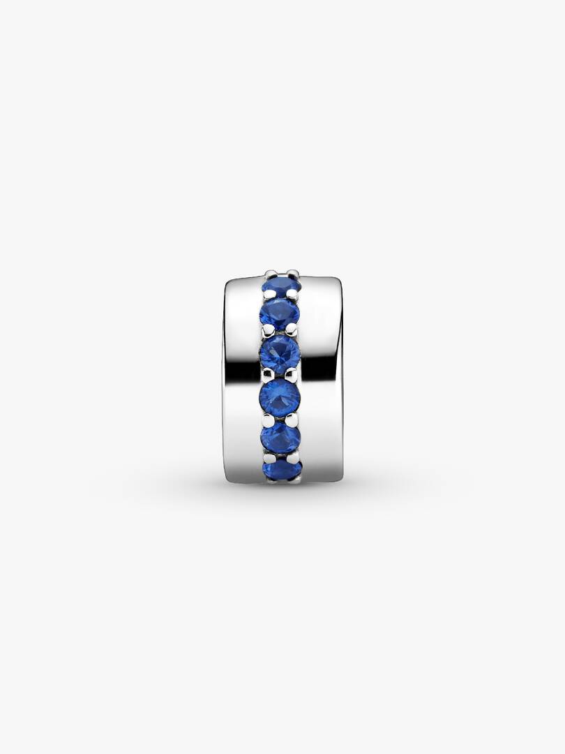Blue Sparkle Clip Charm Sterling silver