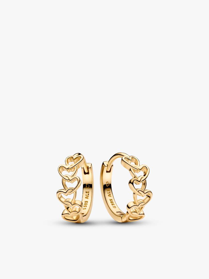 Pandora Era 14K Gold Linked Hearts Jewelry Set 2 Quantity