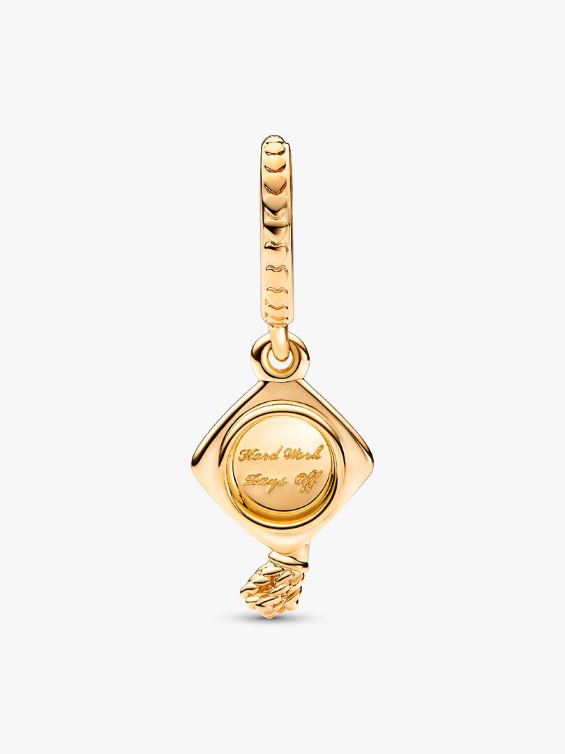 Graduation Cap Dangle Charm 14k gold plating