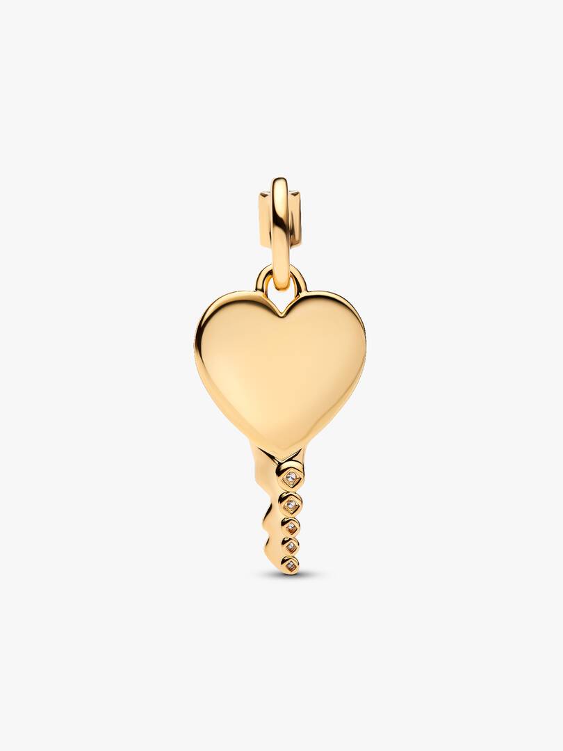 Engravable Heart Key Pendant 14k gold plating