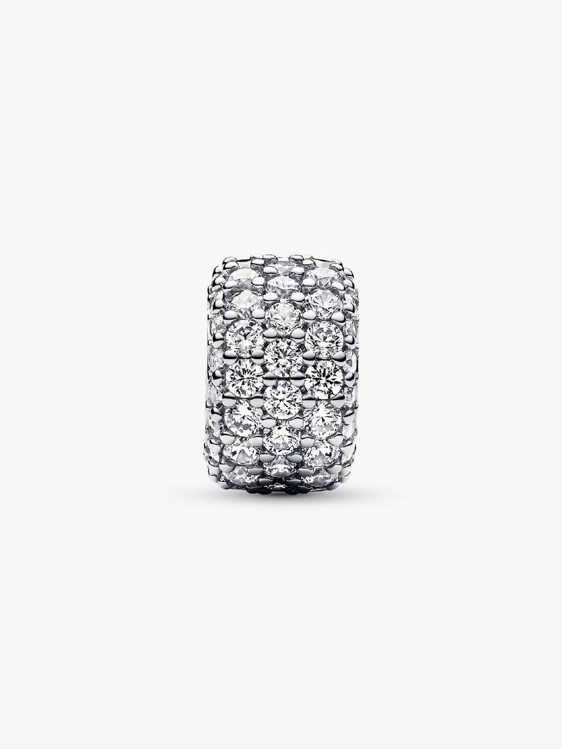 Sparkling Pavé Triple-row Charm Sterling silver