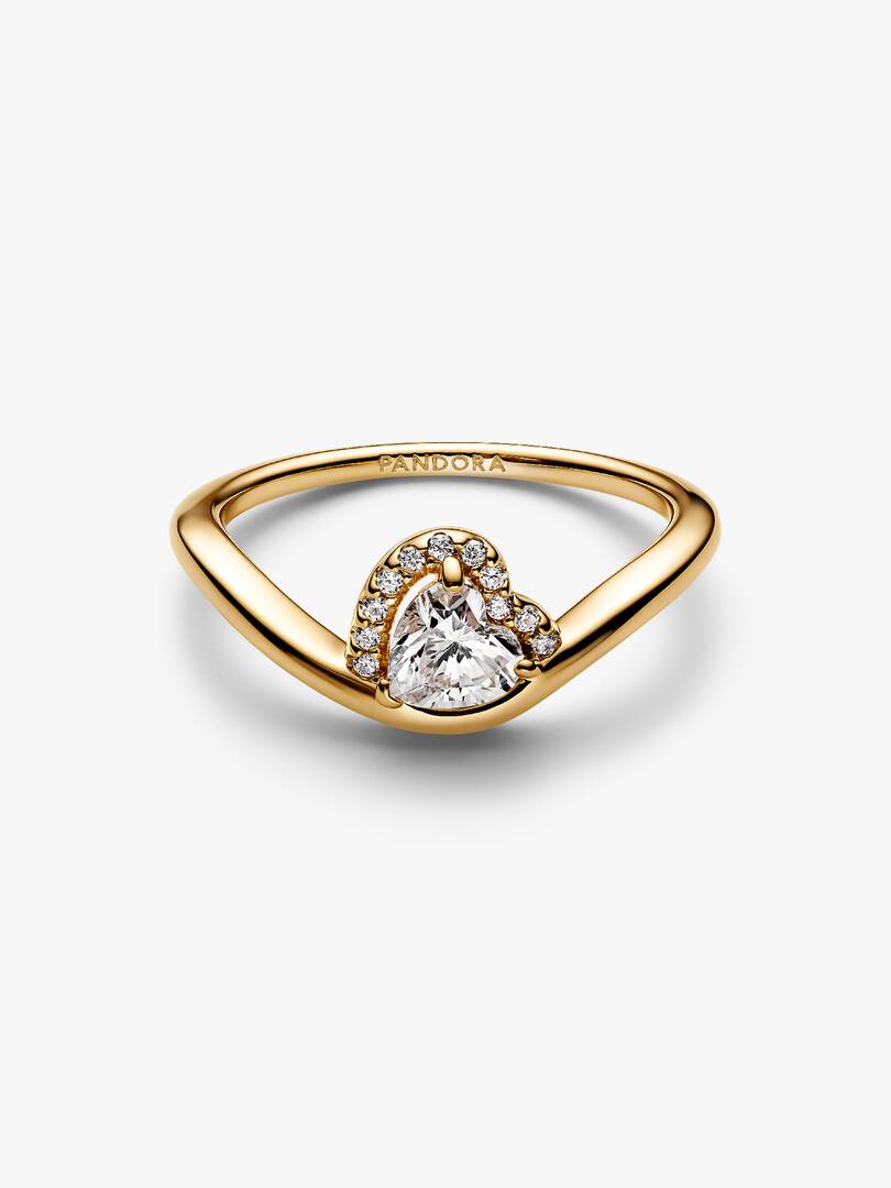 Wavy Heart Ring 14k gold plating