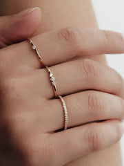 Pandora Era 14k Gold Lab-grown Diamond Triple Stone Ring 0.09 ct TW, 14k gold