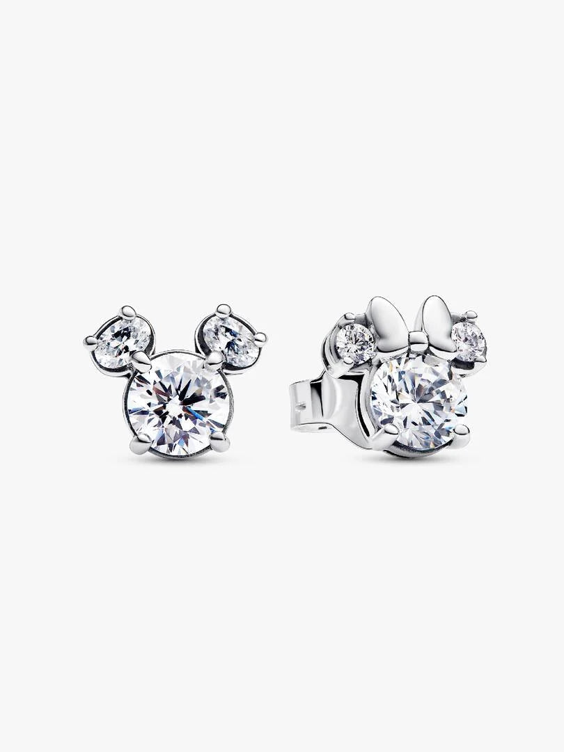 Disney Mickey Mouse & Minnie Mouse Sparkling Stud Earrings Sterling silver