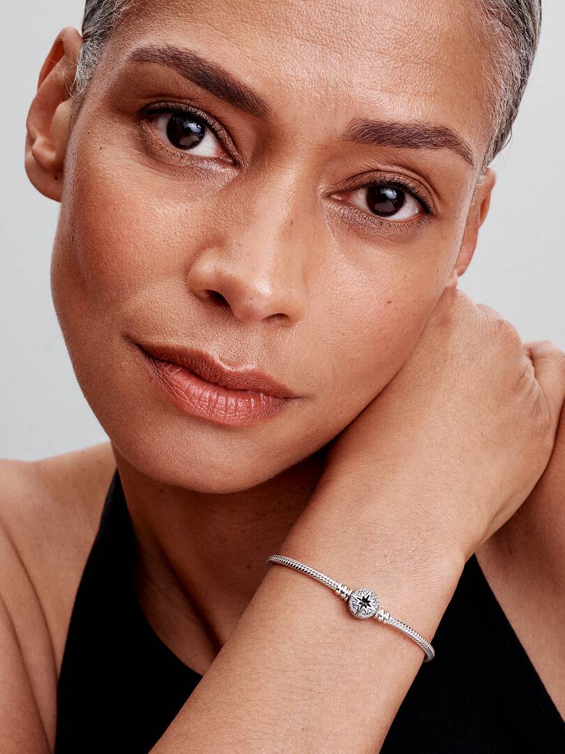 North Star Clasp Snake Chain Bracelet Sterling silver