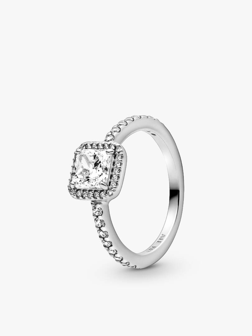 True Elegance Square Halo Ring Set 2 Quantity