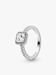 True Elegance Square Halo Ring Set 2 Quantity