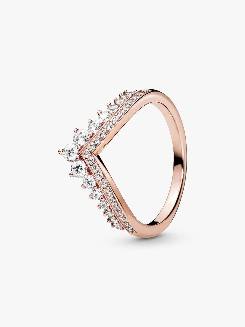 Princess Wishbone Ring 14k rose gold plating