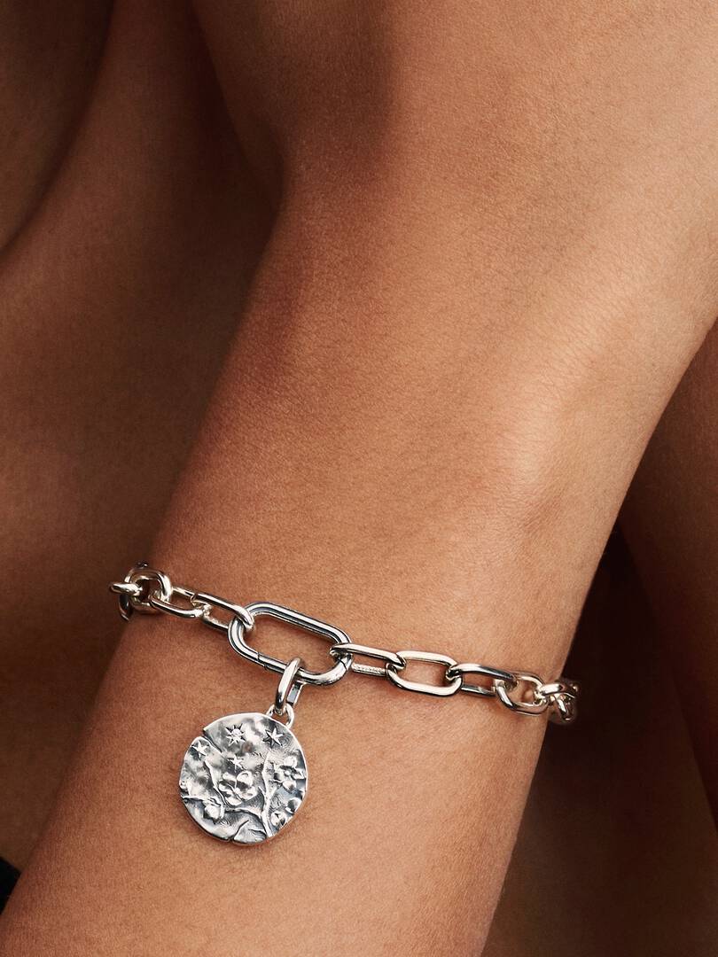 Cherry Blossom Medallion Charm Sterling silver
