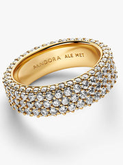 Pandora Timeless Pavé Triple-row Ring 14k gold plating