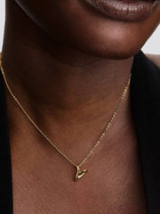 Organically Shaped Heart Small Pendant Necklace 14k gold plating