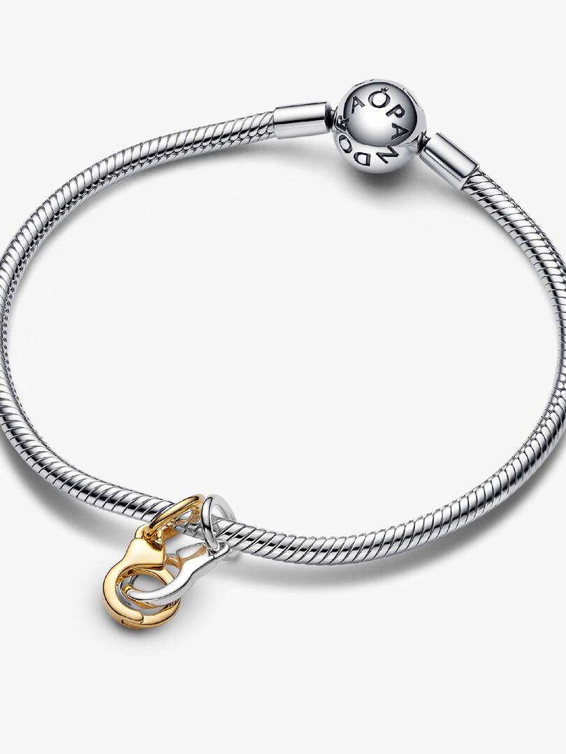 FINAL SALE - Openable & Splittable Handcuffs Dangle Charm Sterling silver, 14k gold plating