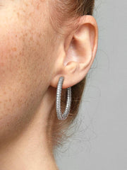 Sparkle and Hearts Hoop Earrings Sterling silver