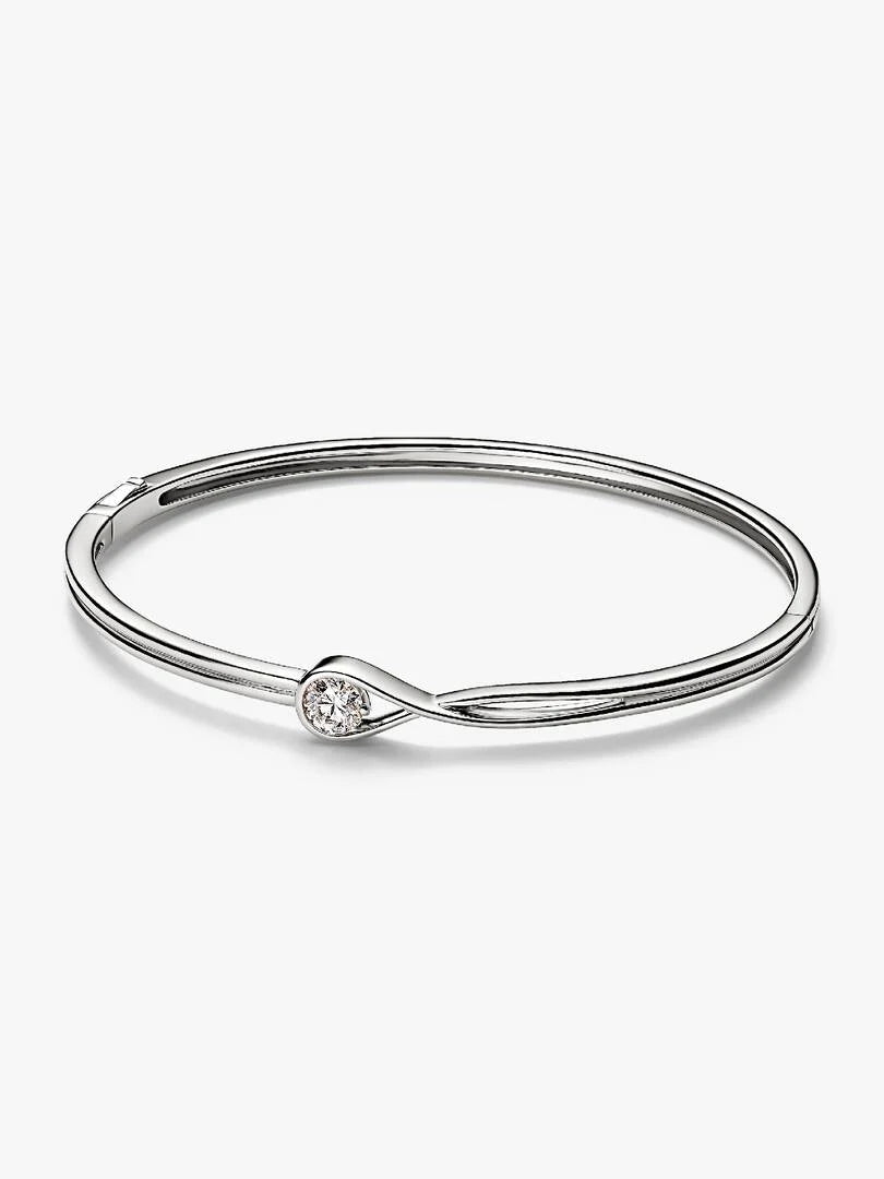 FINAL SALE - Pandora Infinite 14k White Gold Lab-grown Diamond Bangle 0.50 ct TW, 14k white gold
