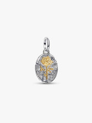 Rose Medallion Charm Sterling silver, 14k gold plating
