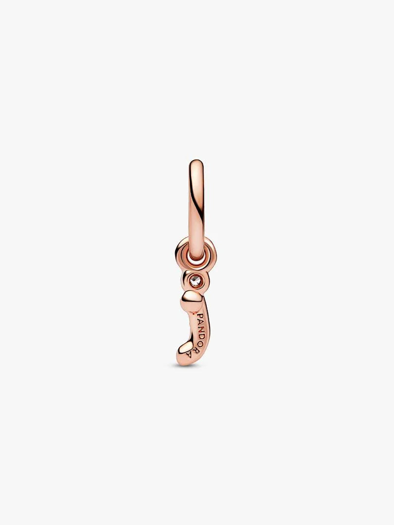 FINAL SALE - Letter I Script Alphabet Dangle Charm 14k rose gold plating