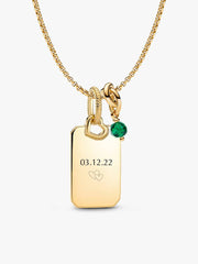 May Engravable Dangle Charm Necklace Set 3 Quantity