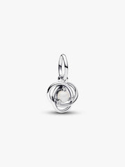 FINAL SALE - White Eternity Circle Dangle Charm Sterling silver