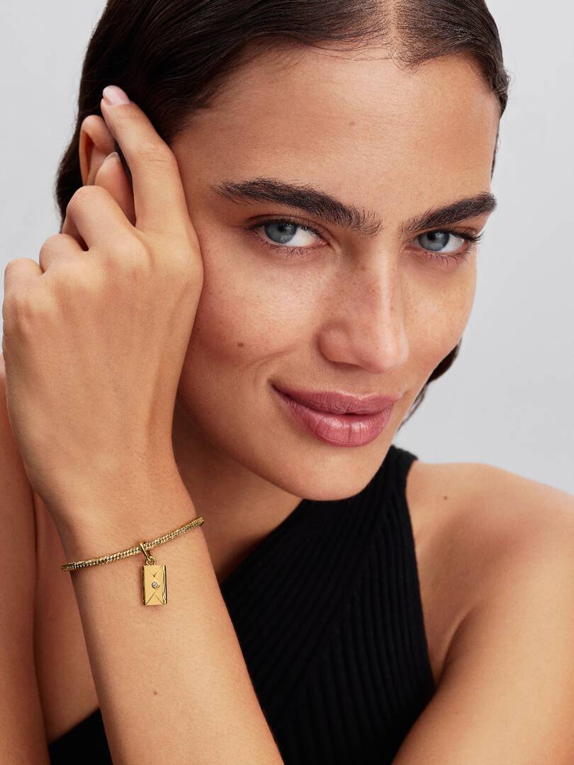 Engravable & Openable Envelope Dangle Charm 14k gold plating