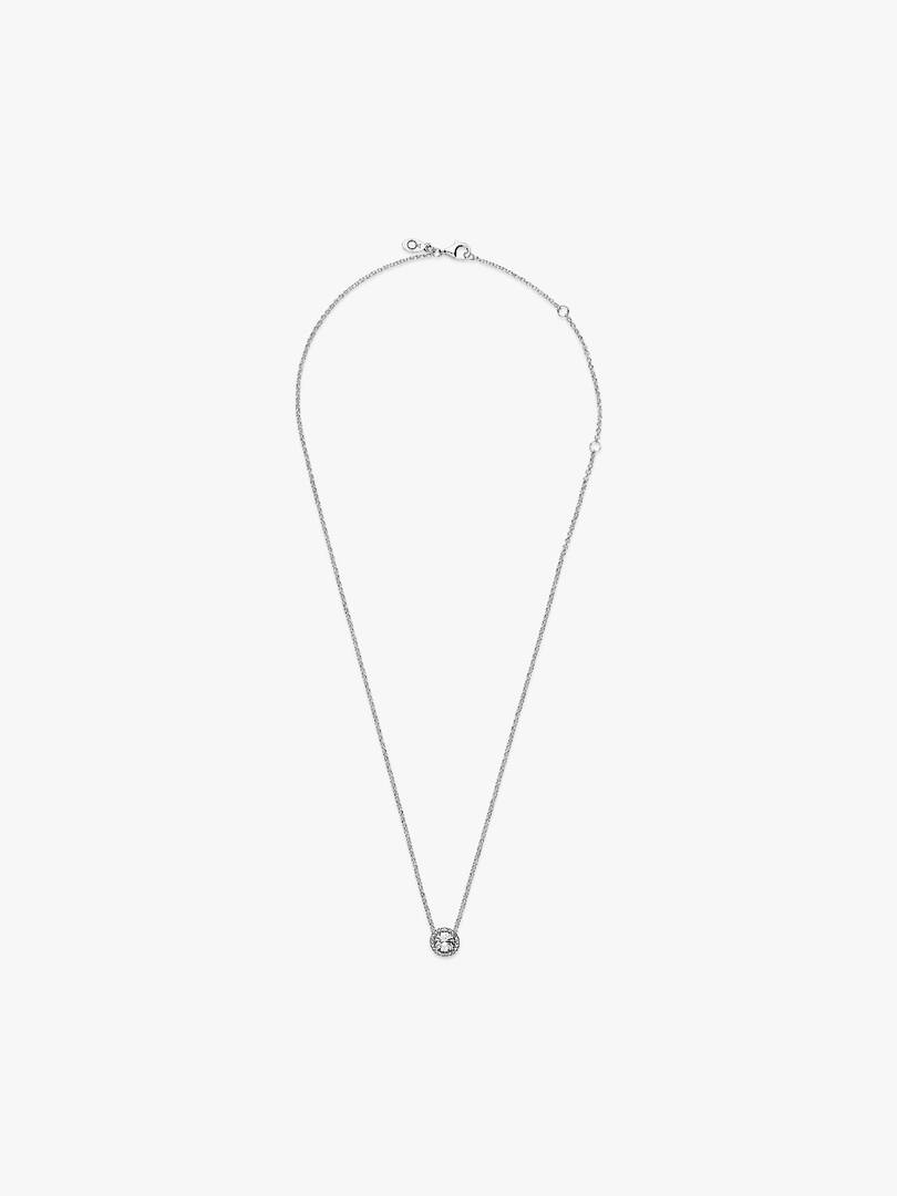 Round Sparkle Halo Necklace Sterling silver
