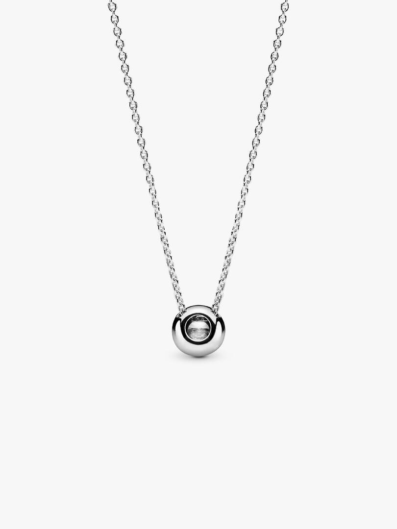 Round Sparkle Halo Necklace Sterling silver