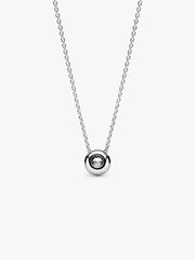 Round Sparkle Halo Necklace Sterling silver