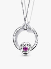 October Birthstone Eternity Circle O Pendant Set 3 Quantity