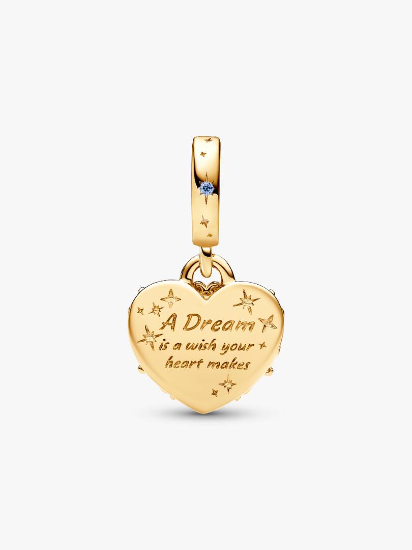 Disney Cinderella's Carriage & Heart Double Dangle Charm 14k gold plating