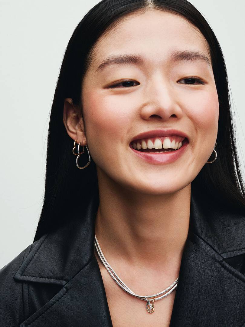 FINAL SALE - Openable & Splittable Handcuffs Dangle Charm Sterling silver, 14k gold plating