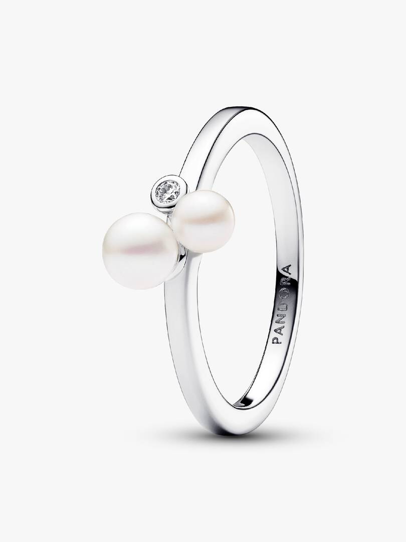 FINAL SALE - Duo Treated Freshwater Cultured Pearls Ring Sterling silver