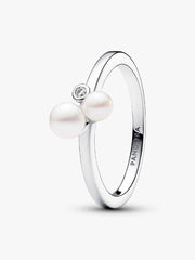 FINAL SALE - Duo Treated Freshwater Cultured Pearls Ring Sterling silver