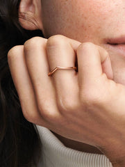 Polished Wishbone Ring 14k rose gold plating