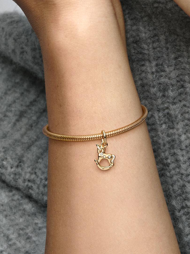FINAL SALE - Rocking Unicorn Dangle Charm Sterling silver, 14k gold plating