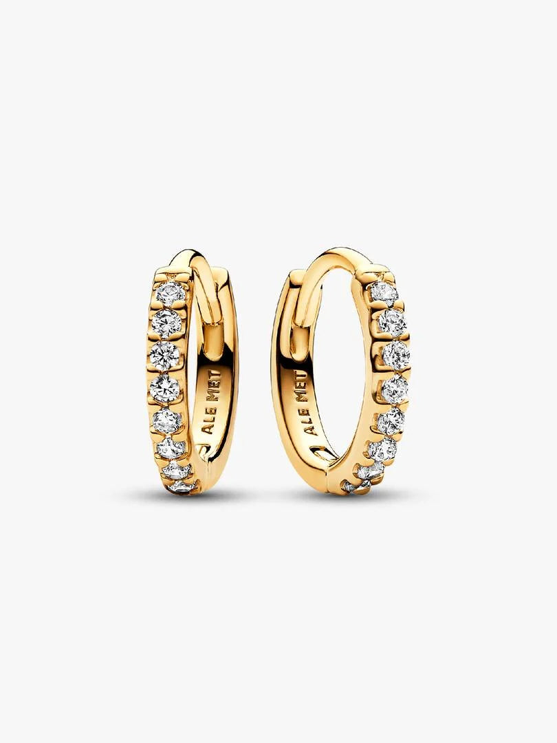 Sparkling Huggie Hoop Earrings 14k gold plating
