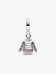 Christmas Sweater Dangle Charm Sterling silver