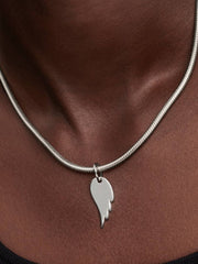 Engravable Angel Wing Tag Pendant Sterling silver