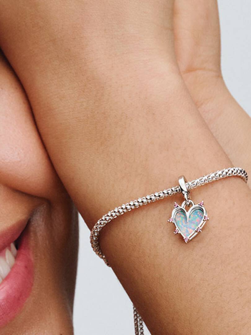 Friendship Opalescent Double Dangle Charm Sterling silver