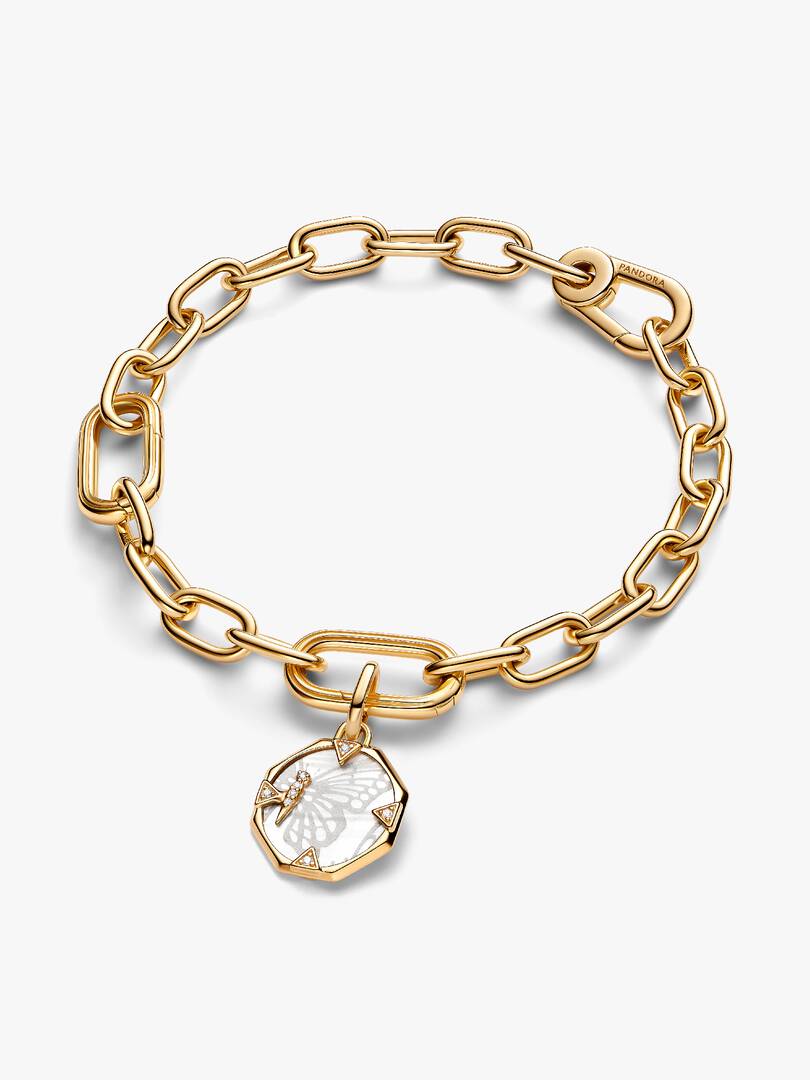 Pandora ME Pearlescent Butterfly Medallion Charm 14k gold plating