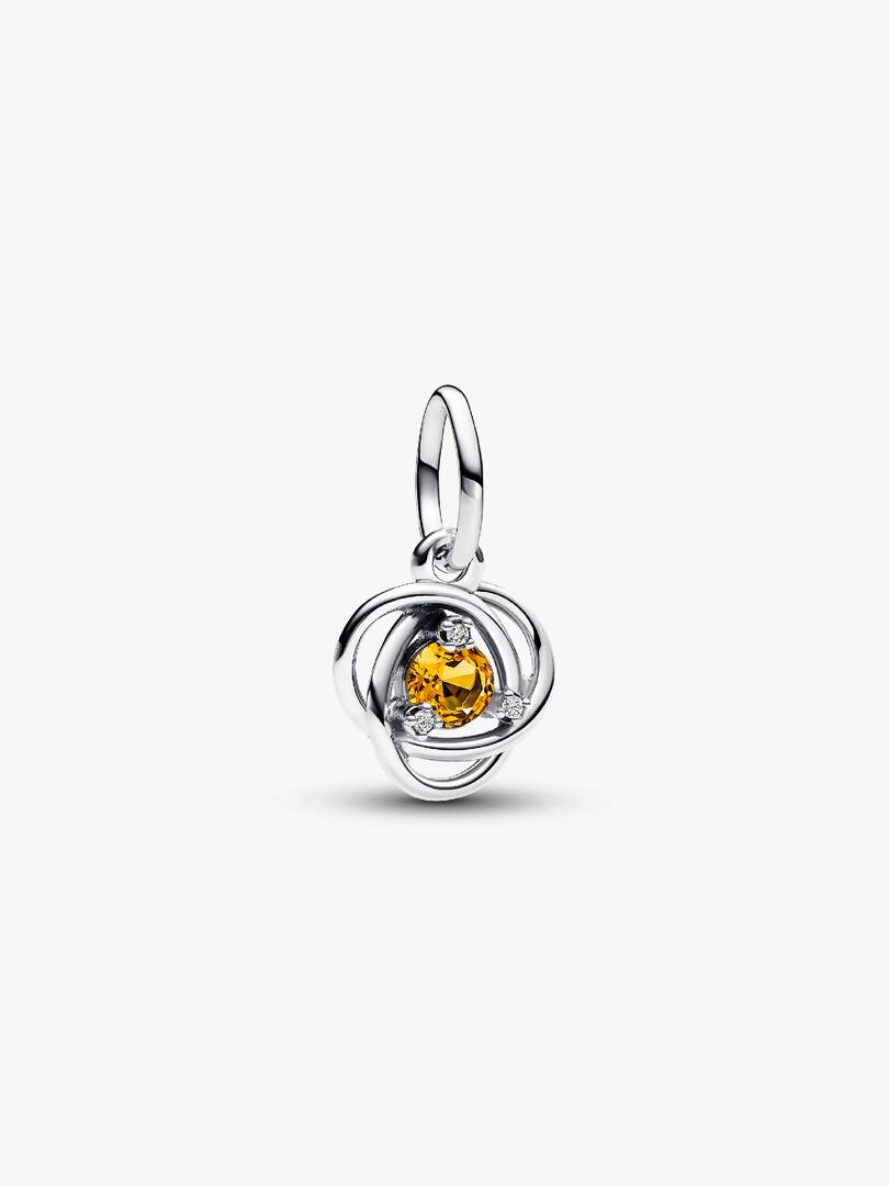FINAL SALE - Honey Eternity Circle Dangle Charm Sterling silver