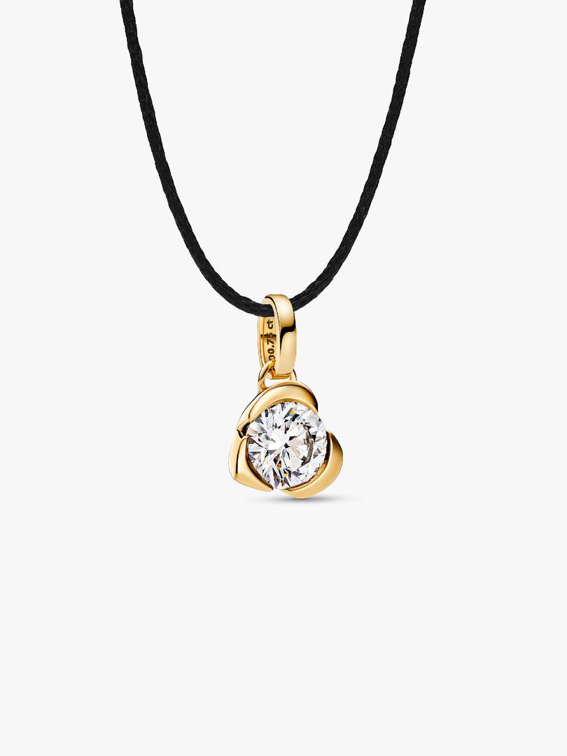 FINAL SALE - Pandora Talisman 14k Gold Lab-grown Diamond Heart Pendant 0.75 ct TW, 14k gold