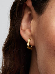 Twisted Triangle Small Hoop Earrings 14k gold plating