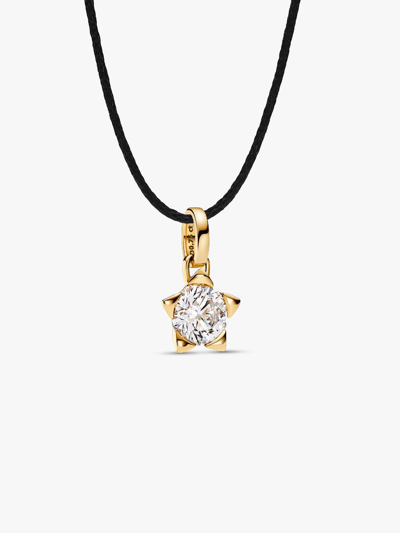 FINAL SALE - Pandora Talisman 14k Gold Lab-grown Diamond Star Pendant 0.75 ct TW, 14k gold