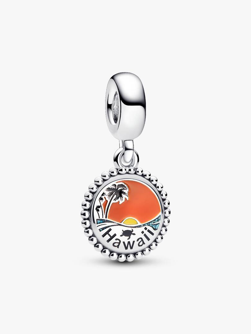 Tropical Hawaii Dangle Charm Sterling silver