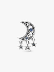 Star & Crescent Moon Charm Sterling silver