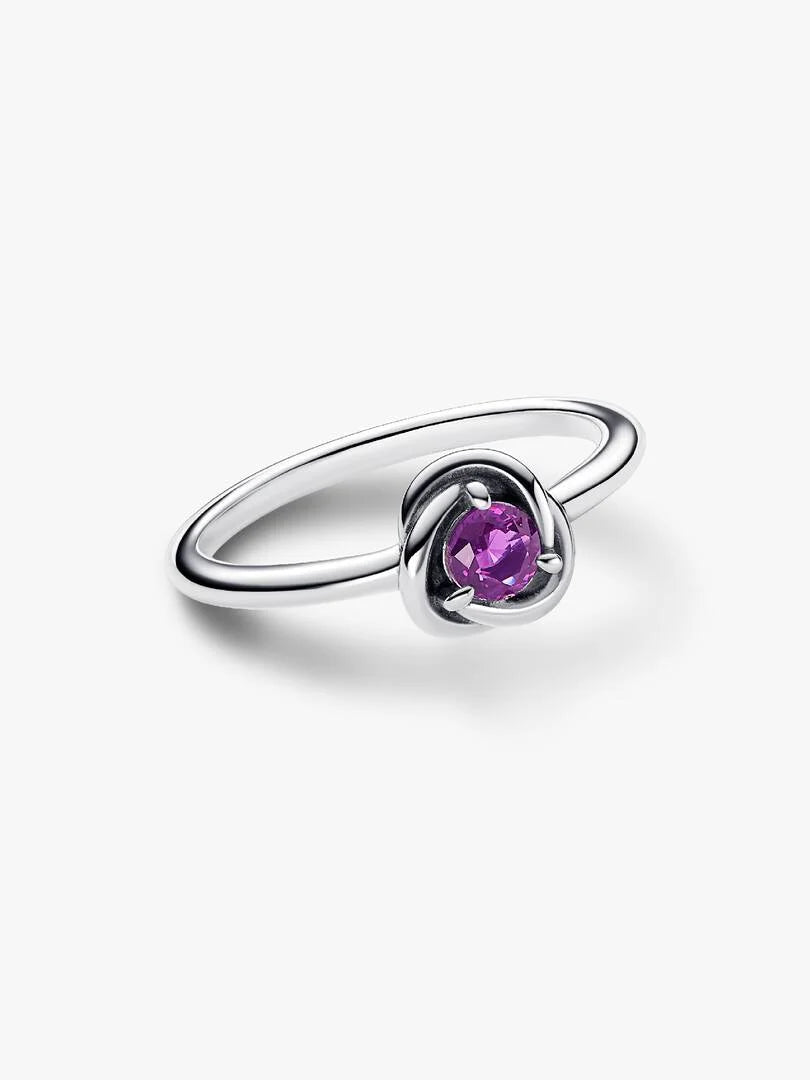 February Purple Eternity Circle Ring Sterling silver