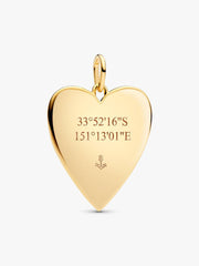 Engravable Heart Oversized Tag Pendant 14k gold plating
