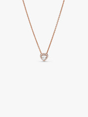Sparkling Heart Collier Necklace 14k rose gold plating