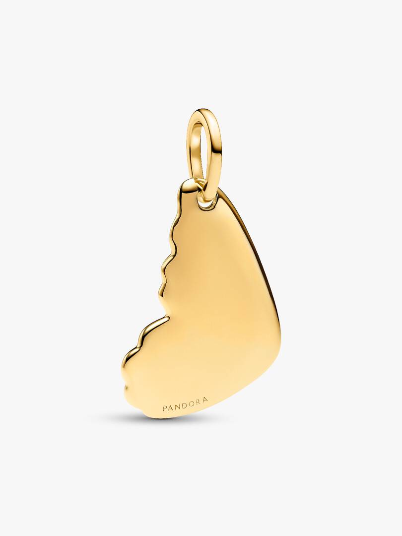 Engravable Butterfly Wing Tag Pendant 14k gold plating